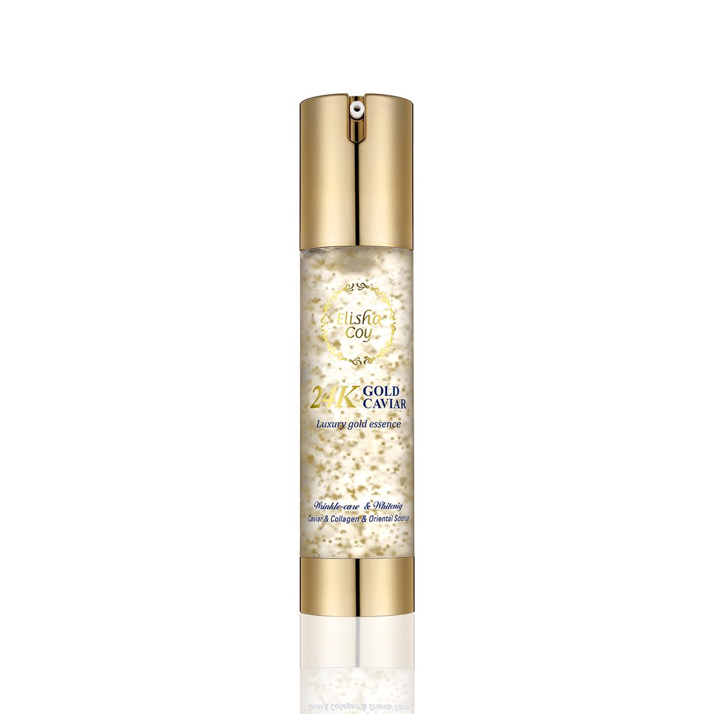 Elishacoy Caviar de oro de 24 quilates, esencia de oro de lujo, 1.69 onzas líquidas, revitalizante y rico nutritivo, efecto reafirmante y