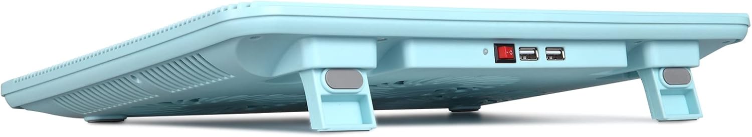 Almohadilla de refrigeración para laptop, enfriador para laptop con 3 ventiladores silenciosos azules, soporte ergonómico para laptop alimentado por