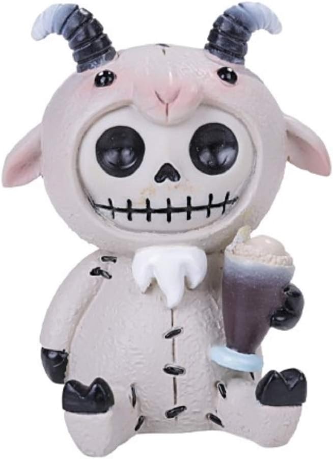 SUMMIT COLLECTION Furrybones Billy Signature esqueleto en disfraz de cabra con flotador de cerveza de raíz