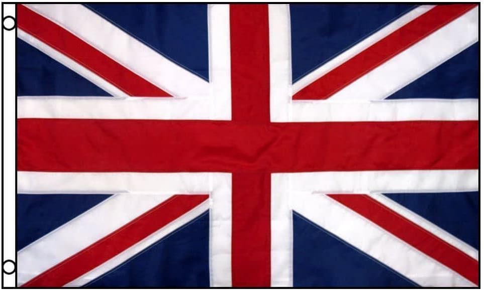 Bandera del Reino Unido de nailon bordada de 4 x 6 pulgadas, rayas cosidas británicas