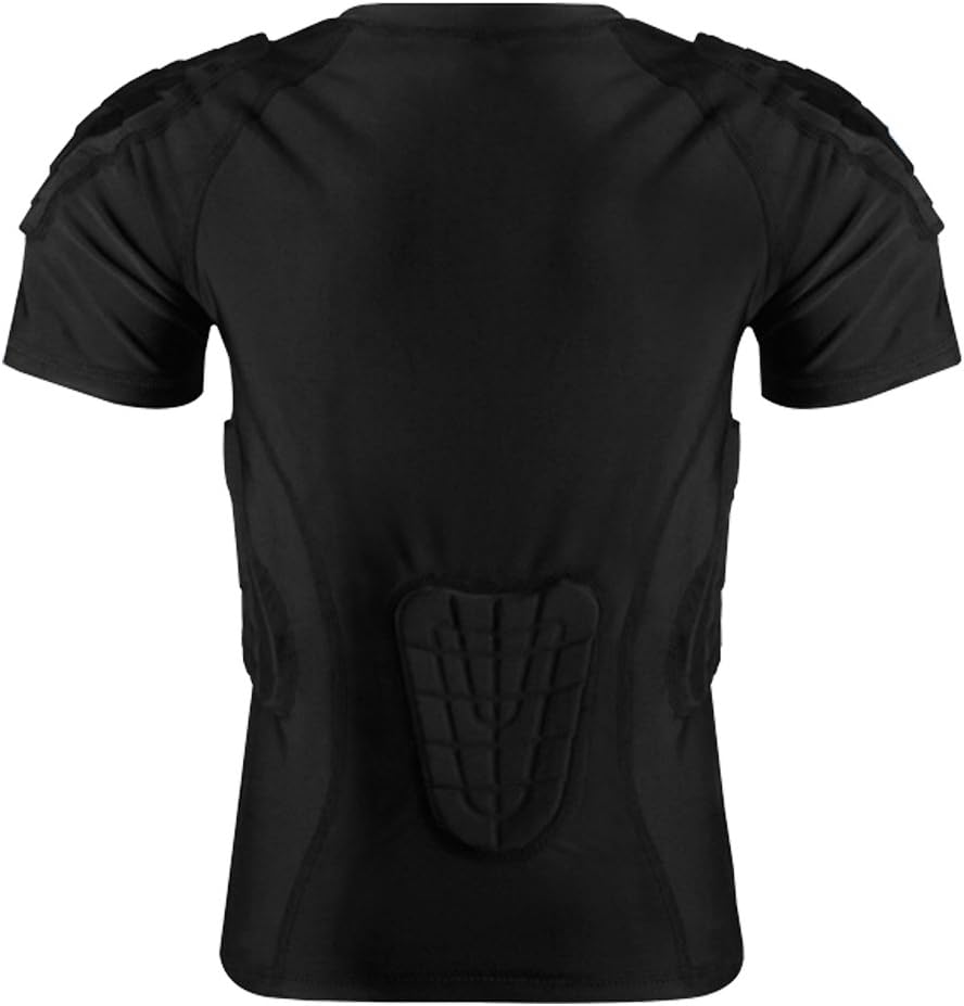 Camisetas acolchadas para niños, manga corta, compresión en el pecho y costillas, equipo de protección juvenil