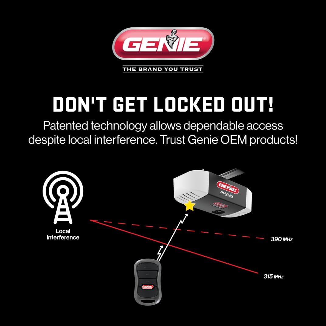 GENIE G3T-R – Mando a distancia de 3 botones con tecnología de seguridad Intellicode controla hasta 3 abridores de puerta de garaje, 1 paquete,