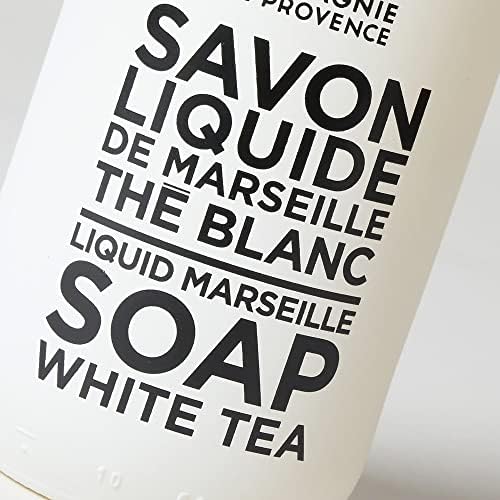 Compagnie de Provence Savon de Marseille – Jabón líquido extra puro, té blanco, botella con bomba de vidrio de 16.9 onzas líquidas