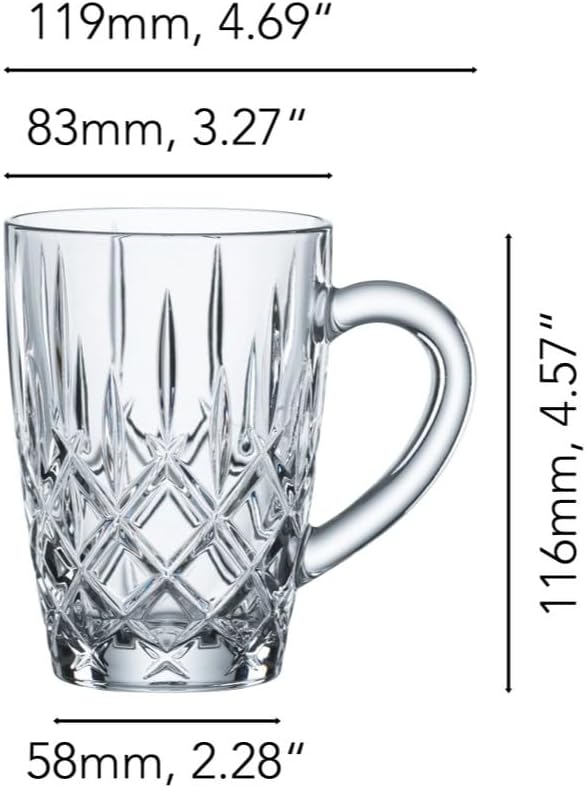 Nachtman Noblesse Collection – Taza para bebidas calientes, juego de 4 tazas de café de vidrio para té, café y cacao caliente, tazas de 11.7 onzas