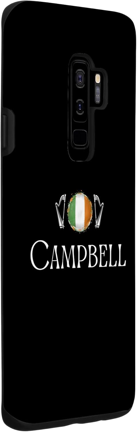 Galaxy S9+ Campbell Surname Irish Family Name Heraldic Flag Harp Case