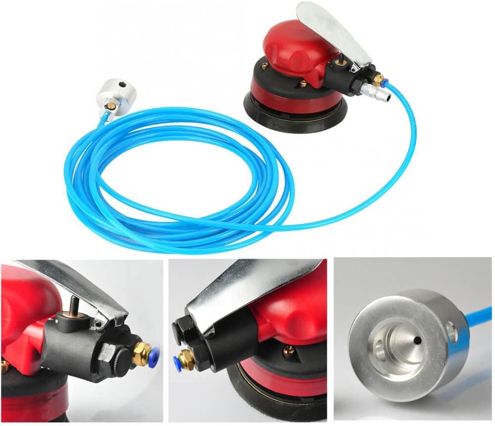 Lijadora neumática Lijadora neumática de agua lijadora de palma de aire Pulidora de aire Kit de máquina de pulir con junta de entrada y tubo de agua