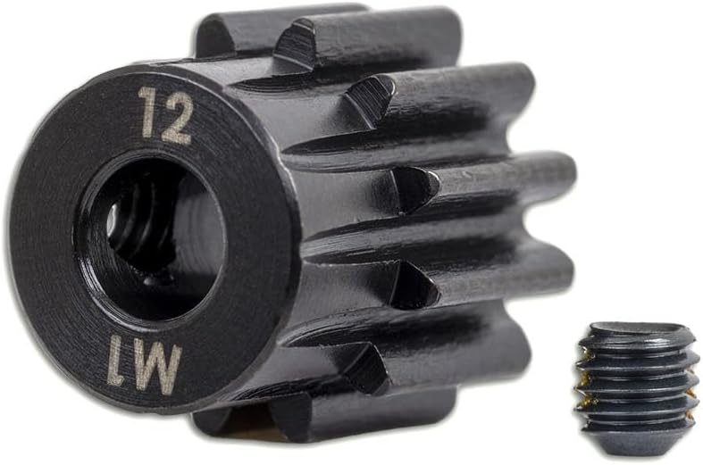 Traxxas Engranaje 6482X, piñón 12-T (paso métrico 1.0) (se adapta al eje de 0.197 in)tornillo de ajuste