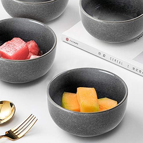 UNICASA Juego de 4 cuencos pequeños de cerámica, cuencos de cereales de 8 onzas, cuencos de arroz esmaltado reactivo de porcelana, cuencos de postre