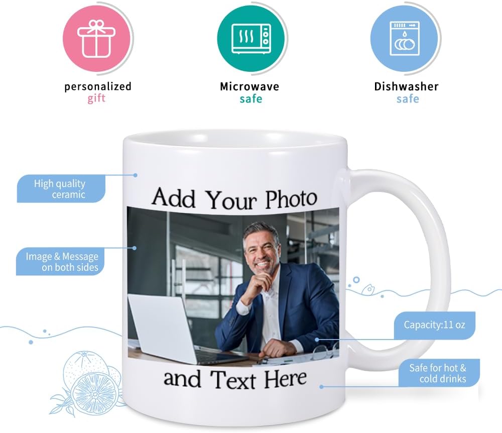 Regalos para jefe, mujeres, hombres, regalo del día del jefe, regalos divertidos para jefe, dama, mujer, taza de café con foto personalizada, taza