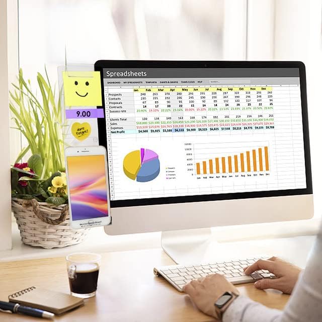 Accesorios de escritorio de oficina, monitor de computadora, tablero de notas, tablero de mensajes multifunción, soporte para notas adhesivas para