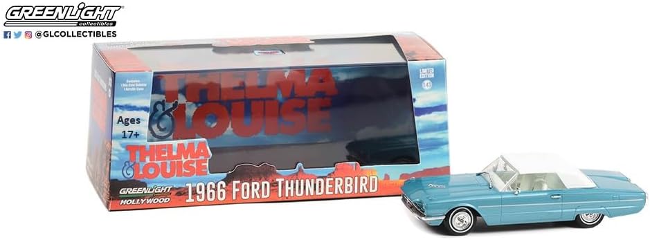 Greenlight Lake 86619 Thelma & Louise (1991) – 1966 Thunderbird Convertible (recarga) Escala 143 Diecast