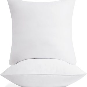 Deconovo Relleno de almohada de 22 x 22 pulgadas, paquete de 2 fundas de almohada blancas para sofá, fundas de almohada suaves y esponjosas para Deconovo Relleno de almohada de 22 x 22 pulgadas, paquete de 2 fundas de almohada blancas para sofá, fundas de almohada suaves y esponjosas para