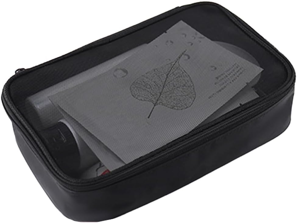 Bolsa de maquillaje, bolsa de aseo ligera para viajes, bolsa de maquillaje compacta con cremallera, color negro, Malla Negra