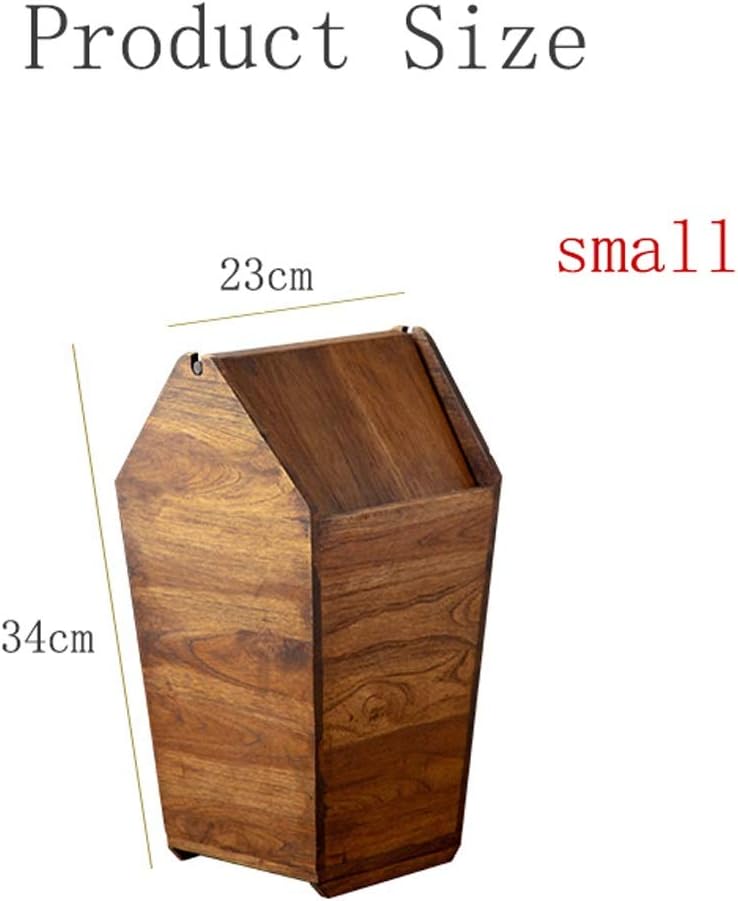 AVEO Basurero de madera con tapa, cuadrados para el hogar, sala de estar, dormitorio, interiorexterior, cubo de basura creativo, contenedores de