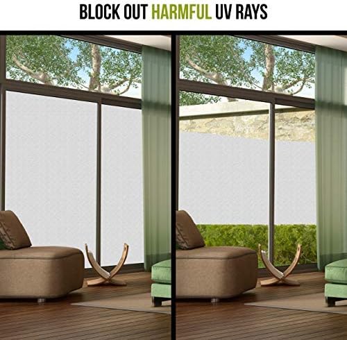 Película de privacidad para ventana, no adhesiva, bloqueo de calor, calcomanías de vidrio esmerilado extraíbles con herramientas para baño,