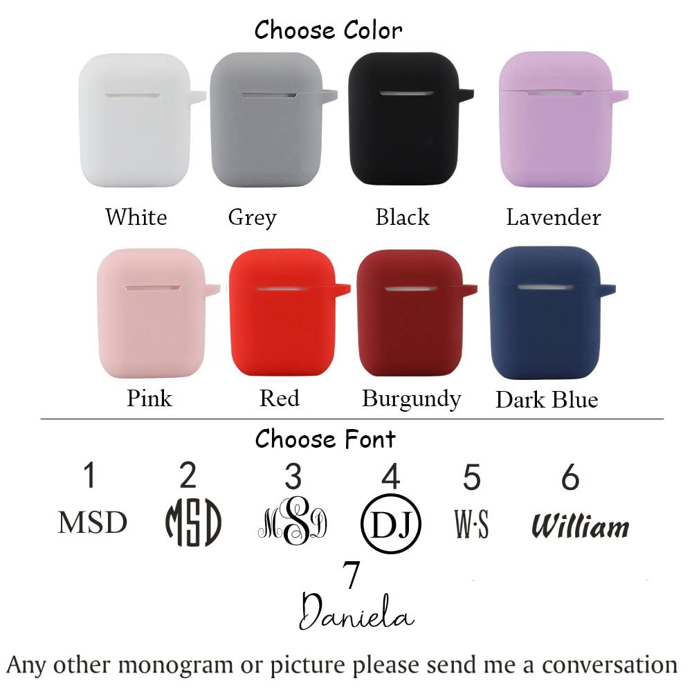 Personalized Custom Case Compatible with Apple Airpods 2nd 1st 3rd Pro generation Keychain Custom Name Silicon Protective Cover Birthday Gift for her
