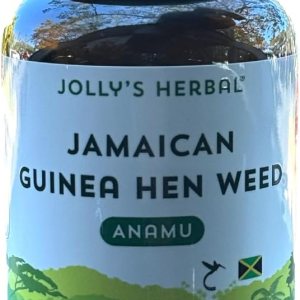 Jolly’s Herbal Hierba de gallina de Guinea Jamaicana, hierba Anamu, 100% cosechada silvestre, 60 cápsulas vegetales (paquete de 1) Jolly’s Herbal Hierba de gallina de Guinea Jamaicana, hierba Anamu, 100% cosechada silvestre, 60 cápsulas vegetales (paquete de 1)