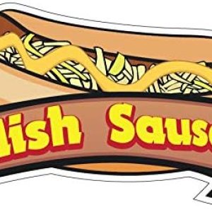 SignMission Calcomanía de salchicha polaca de 24 pulgadas, para soporte de concesión, tamaño SignMission Calcomanía de salchicha polaca de 24 pulgadas, para soporte de concesión, tamaño