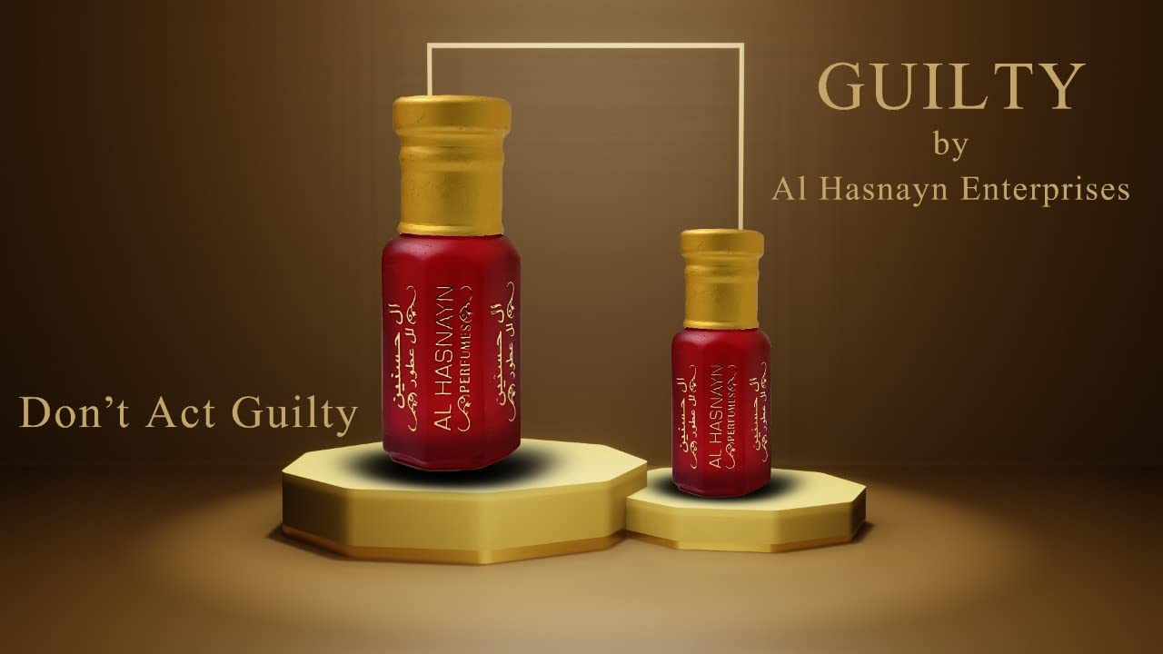 GUILTY UNISEX Perfume esencial de colonia Roll-On Attar (edición LASSIC) 0.2 fl oz sin alcohol, fragancia natural dulce  Attar de larga duración