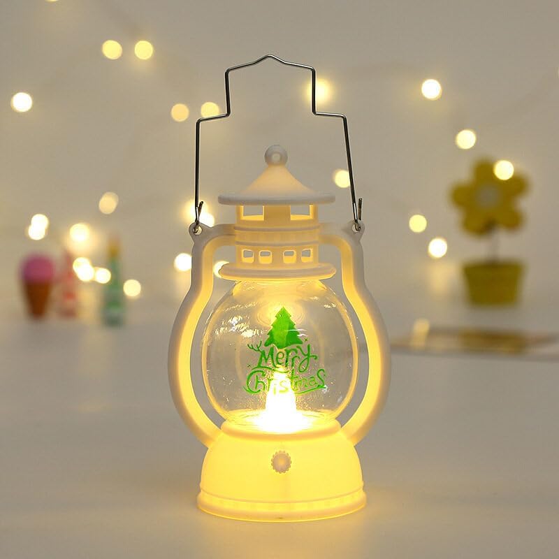 KEETRILAI Decoraciones de Navidad Lámpara de caballo pequeño Lámpara de aceite portátil LED Luz de vela electrónica Luz de árbol de Navidad