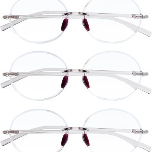 TERAISE Rimless Reading Glasses for Women,3 Pack Blue Light Blocking Reading Glasses,Ultralight Frameless Reader TERAISE Rimless Reading Glasses for Women,3 Pack Blue Light Blocking Reading Glasses,Ultralight Frameless Reader