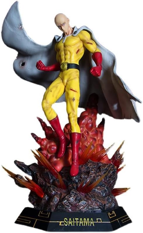 Figuras de Saitama con figura de anime ligera de Saitama, estatuas grandes, adornos de acción de 16.93 pulgadas