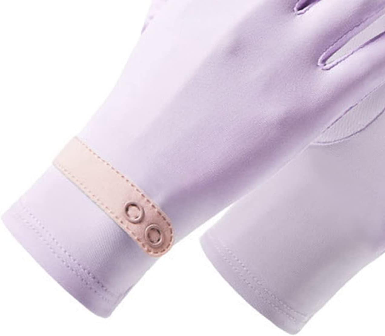 1 par de guantes elásticos de seda de hielo de verano con botones y puño, guantes de protección solar para mujer, guantes de protección solar para