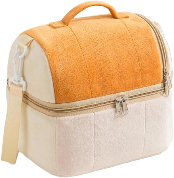 Bolsa de almuerzo para mujer, bolsa de almuerzo aislada con lonchera de doble cubierta con correa ajustable para el hombro, a prueba de fugas,
