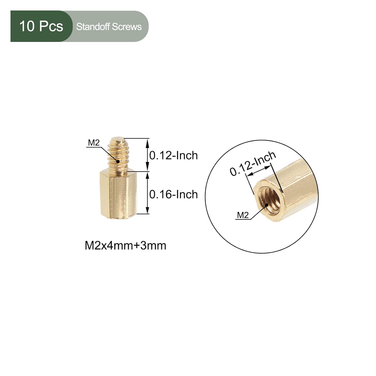 YOKIVE 10 tornillos de separación M2, separadores hexagonales de latón para PCB, mantienen la altura consistente, ideal para placa base (tono