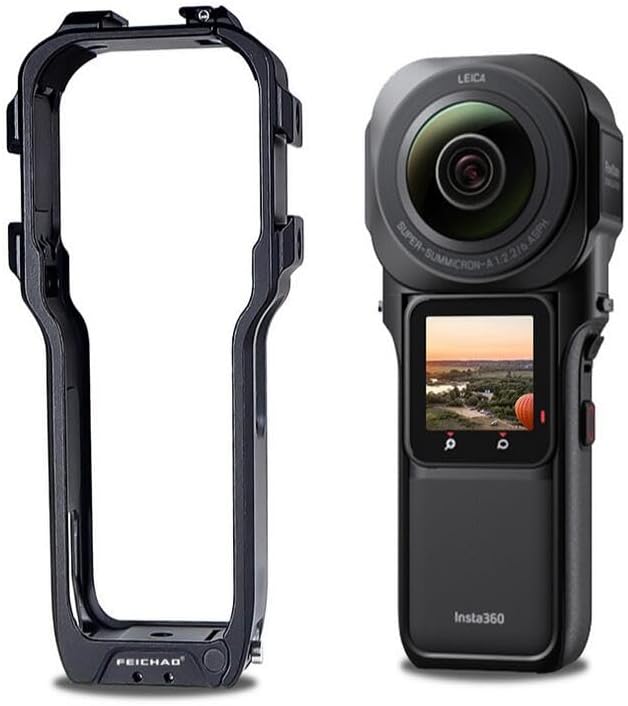 Marco de protección extendida para cámara Insta360 ONE RS 1 pulgada 360 Edition, agujero roscado de 14 con doble soporte de zapata fría, ultraligero