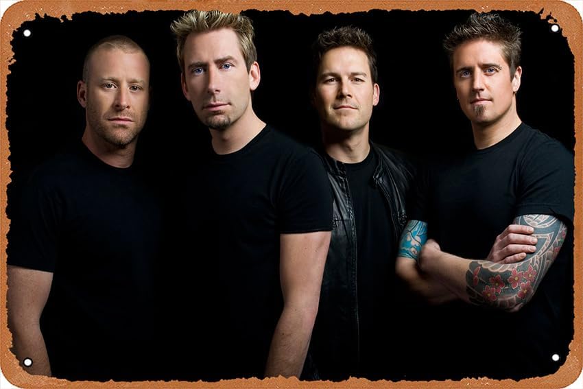Nickelback Music Band Group – Cartel de metal con pantalla ancha para decoración de pared retro para el hogar, calle, puerta, bares, club,
