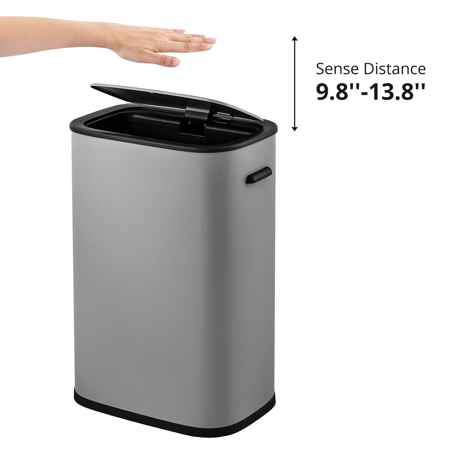 Basurero de cocina de 55 litros14.5 galones, bote de basura automático con sensor de movimiento y sin tacto, diseño silencioso antihuellas, adecuado