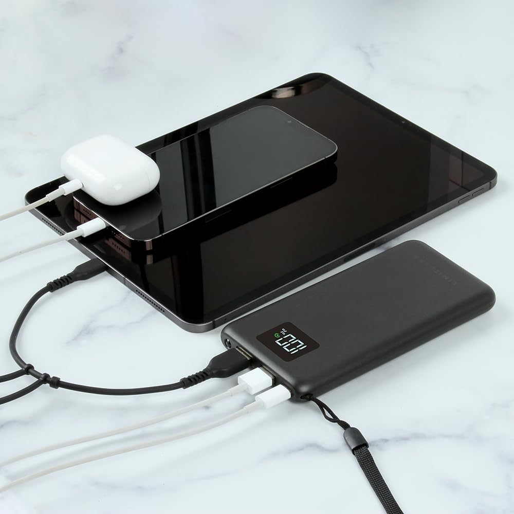 Limitless TotalBoost – Banco de energía portátil de 10,000 mAh con puerto de entrega de energía tipo C de 20 W, puertos USB de carga rápida de 20 W,