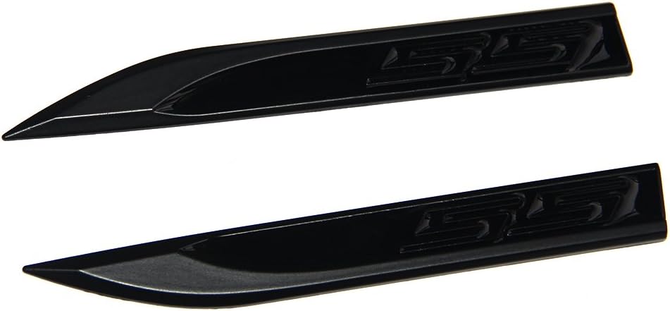 2X OEM Ss Emblemas Cuchilla Tipo 3D Logo Compatible con Camaro 1LE Zl1 Series Todo Negro