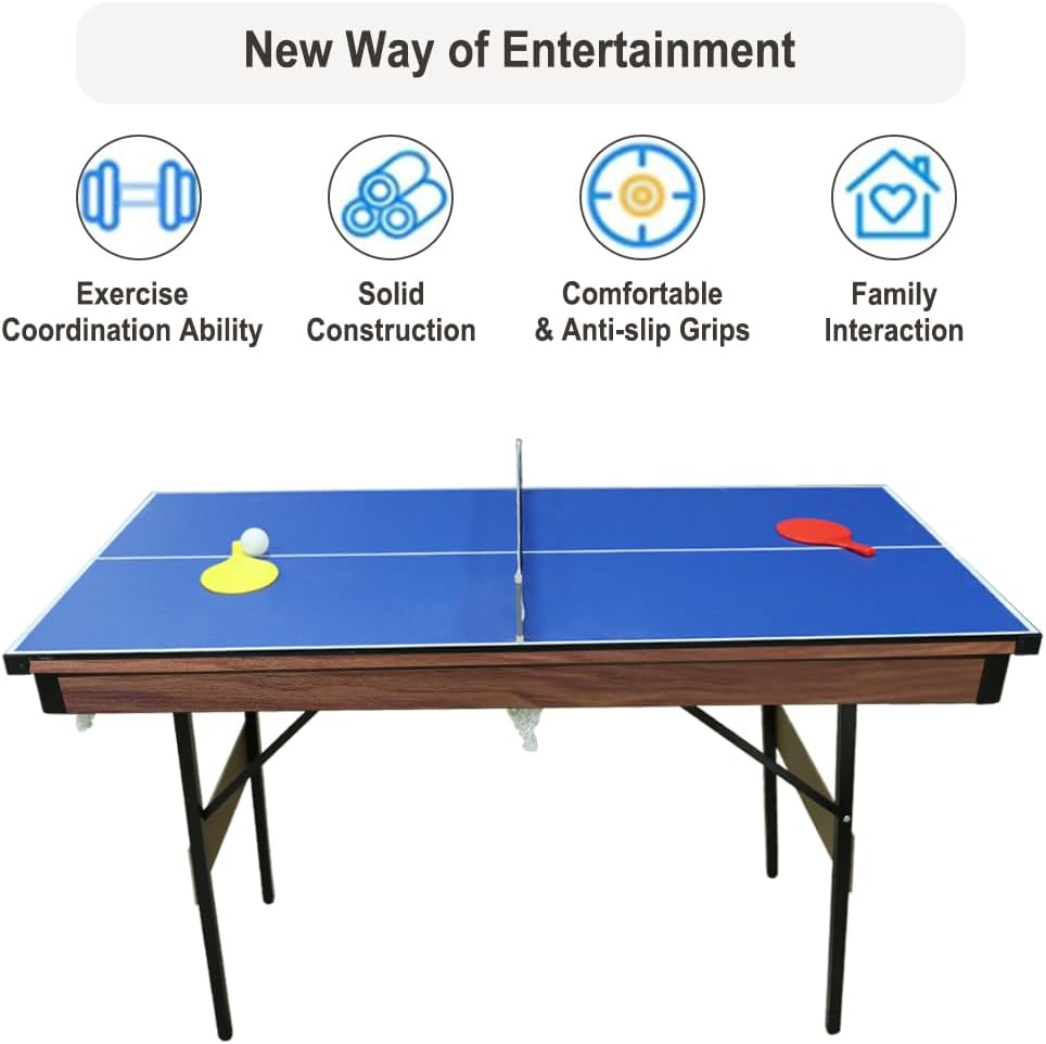 vocheer Mesa de juego combinada múltiple, hockey, mesa de billar, mesa de tenis de mesa para sala de juegos para adultos y adolescentes