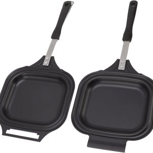 YOUTHINK Sartén de doble cara, sartén antiadherente de aleación de aluminio con calefacción uniforme para bistec, tortillas, tocino, panqueques, YOUTHINK Sartén de doble cara, sartén antiadherente de aleación de aluminio con calefacción uniforme para bistec, tortillas, tocino, panqueques,