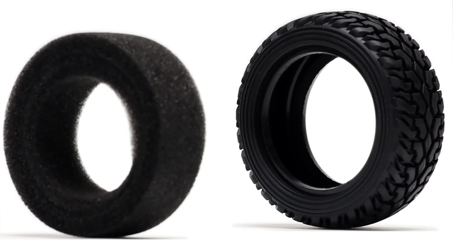 4 neumáticos de goma de grano de automóvil RC de 2.953in y llantas de plástico para 110 RC en carretera Drift Racing Car Tamiya Sakura Traxxas HPI