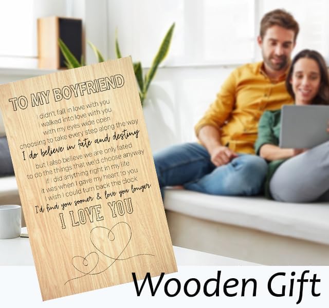 Meliespresso To My Boyfriend I Didn’t Fall In Love With You – I Love You – Tarjetas de felicitación de madera hechas a mano