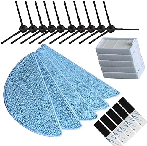10 Side Brush 5 HEPA Filter 5 Mop Cloth 5 Pastes Fit for Chuwi ILIFE V3 V3+ X5 V5 V5s V5 Pro Vacuum Cleaner Spare Parts