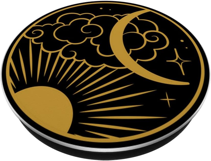 Vintage Sun Stars Mystical Galaxy Wicca Space Crescent Moon PopSockets PopGrip agarre intercambiable para teléfonos y tabletas