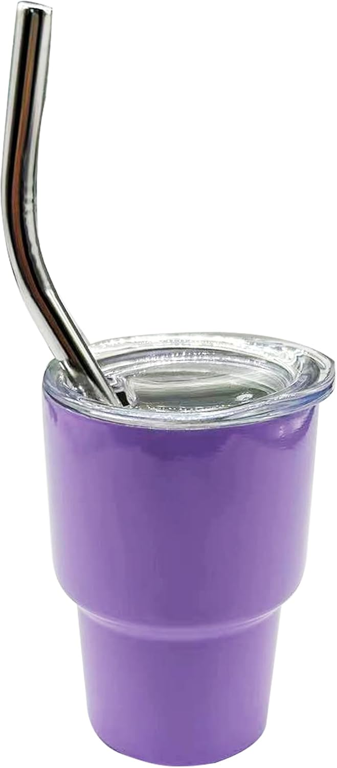 Mini vaso de chupito de 2 onzas con pajilla, acero inoxidable con aislamiento de doble pared con tapas, taza de viaje, regalo de Navidad para