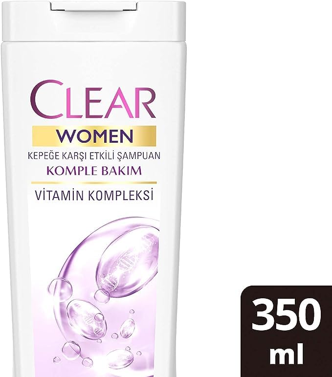 CLEAR MUJER CHAMPÚ ANTICASPA Y CAÍDA DE CABELLO Complejo vitamínico de cuidado completo 350 ML-11.8 Fl Oz