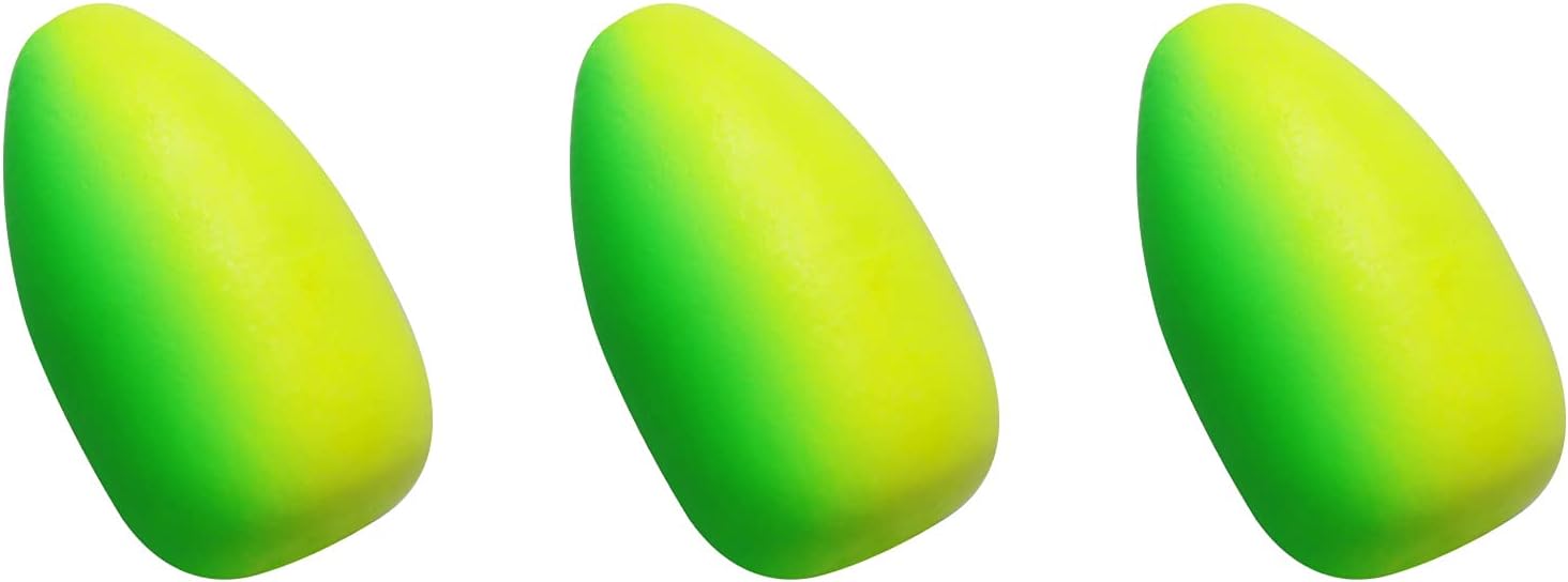 Paquete de 60 flotadores de espuma ovalada para pesca Pompano Rig Walleye Rig Flotador de cebo vivo, flotador, cuentas de pesca con mosca, arnés de