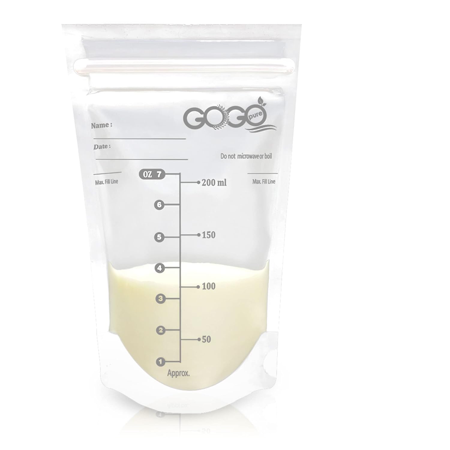 Paquete de 240 bolsas de almacenamiento de leche materna (4 paquetes de 60 bolsas), 7 onzas, cada una preesterilizada por rayos gamma, sin BPA, a