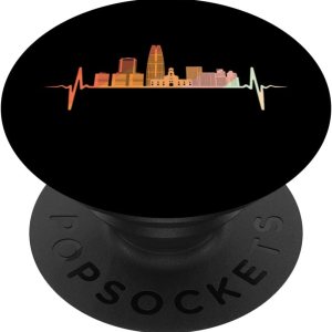 Santiago de Chile skyline heartbeat retro vintage style PopSockets Swappable PopGrip Santiago de Chile skyline heartbeat retro vintage style PopSockets Swappable PopGrip