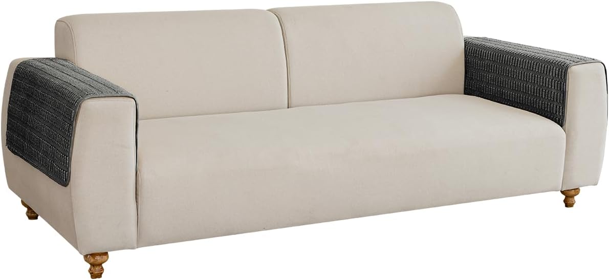 Sofa Arm Covers Chair Arm Covers Set of 2pcs(Dark Grey 26x26inch), Waterproof and Ant-Slip Couch Armrest Covers for Recliner,Protect and Decorate