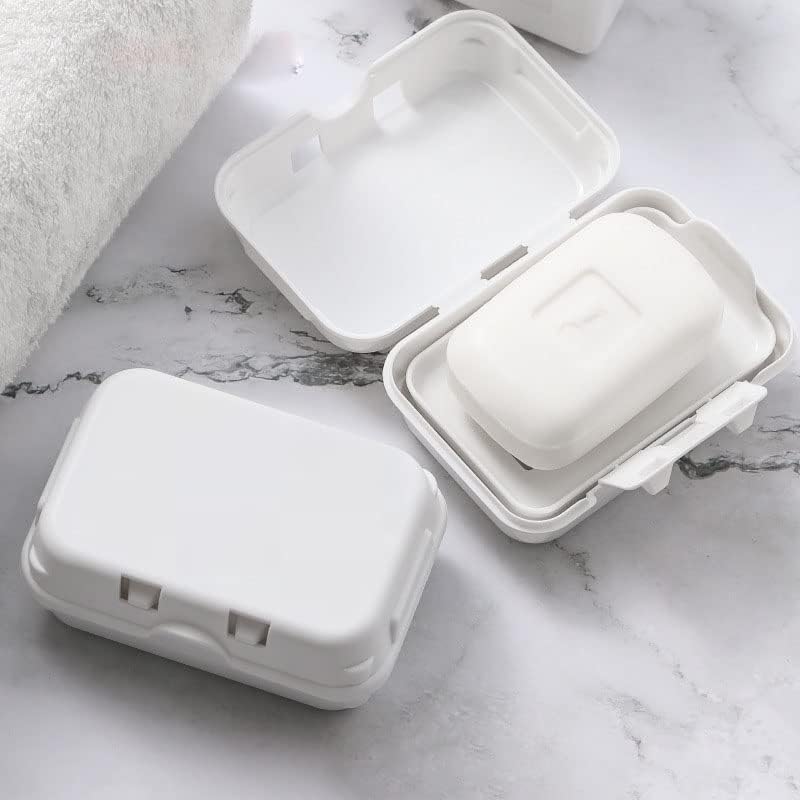 DODAMOUR Contenedor de jabón de viaje, 2 piezas, funda de jabón portátil con tapa, jabonera de plástico, para el hogar, al aire libre, senderismo,