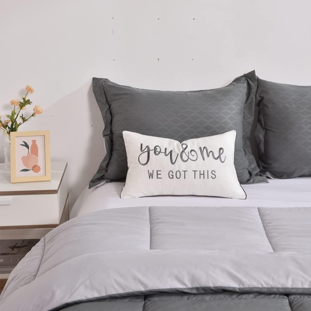 Fundas decorativas de almohada lumbar de 12 x 20 pulgadas con You and Me We Got This Quote, suave y lujosa funda de almohada rectangular para