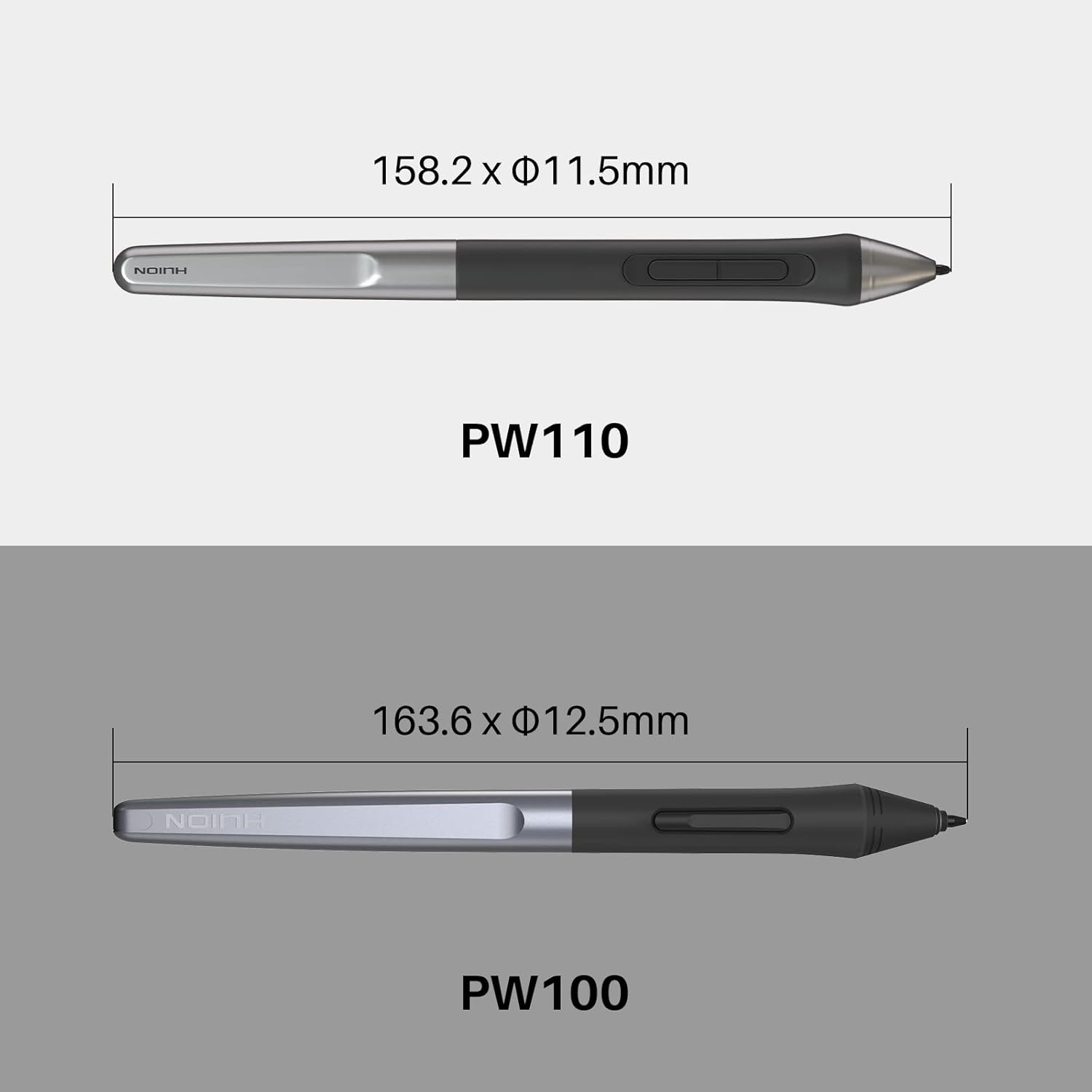 Lápiz capacitivo HUION PW110 sin batería 2023 para HUION Inspiroy 2 SML, Kamvas 121316, Kamvas 2224 Series, Kamvas Pro 13 (2.5K) Pro 16 (2.5K),