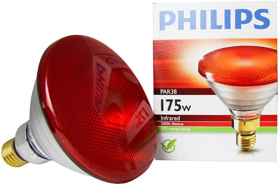 PHILIPS 600530 – PAR38 IR 175W E27 230V RED ‘IC’ Bombilla de luz de calor